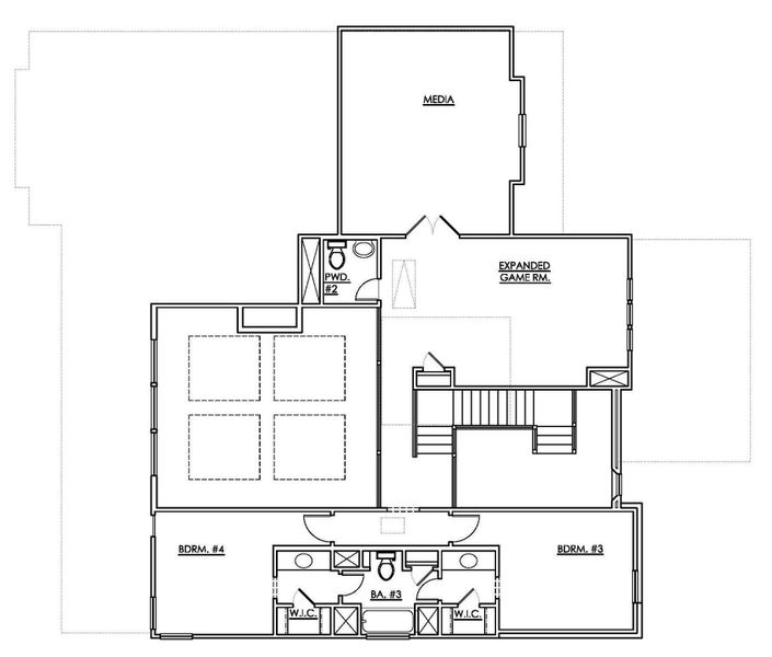 2D floor plan layout of this home in Santa Rita Ranch, Liberty Hill, TX (Image 5).
