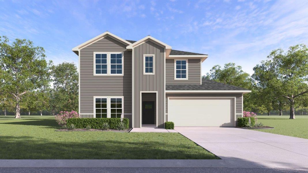 Representative exterior photo of a completed home built from the Naples by D.R. Horton in Cornerstone, Rockdale, TX (Image 19). Representative exterior photo of a completed home built from the Naples by D.R. Horton in Cornerstone, Rockdale, TX (Image 19).