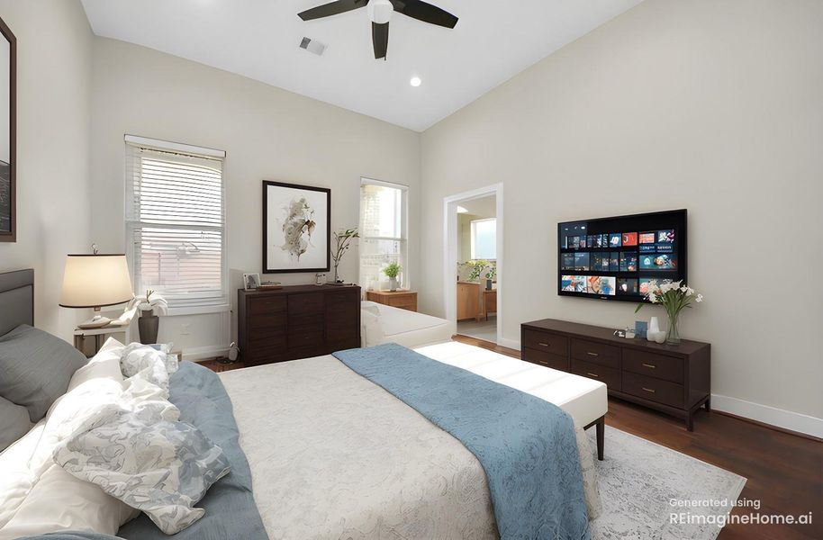 Primary bedroom - virtually staged Primary bedroom - virtually staged