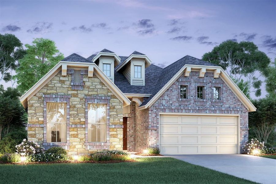 Stunning Blakemore II home design by K. Hovnanian® Homes with elevation F in beautiful Oakwood Estates. (*Artist rendering used for illustration purposes only.)