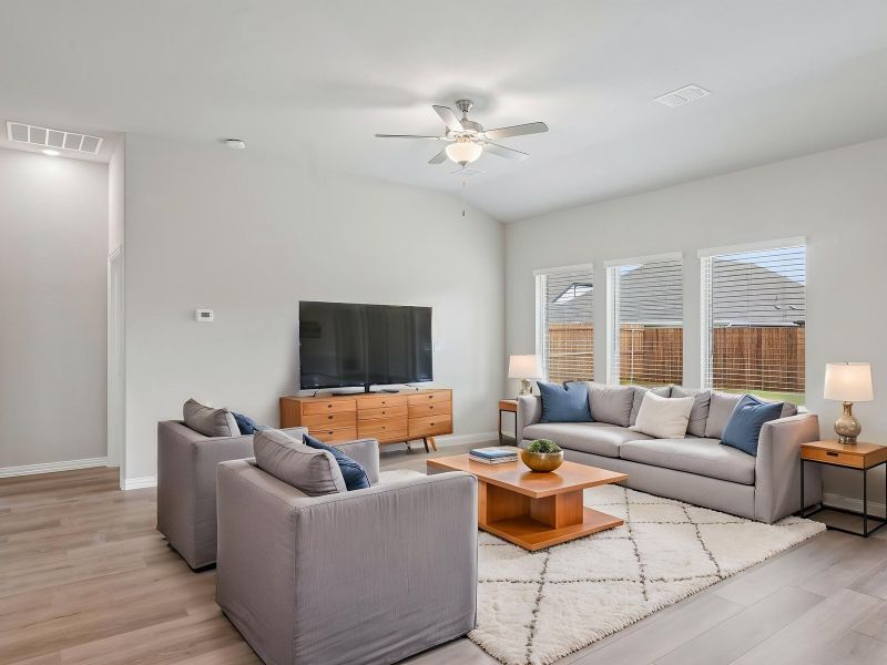 Furnished interior view inside a new home in Parks at Foster Crossing - Signature Series, Anna (Image 5). Furnished interior view inside a new home in Parks at Foster Crossing - Signature Series, Anna (Image 5).