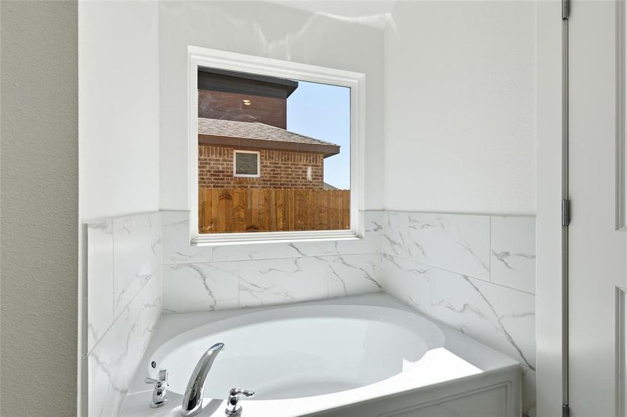 Bathroom with a garden tub
