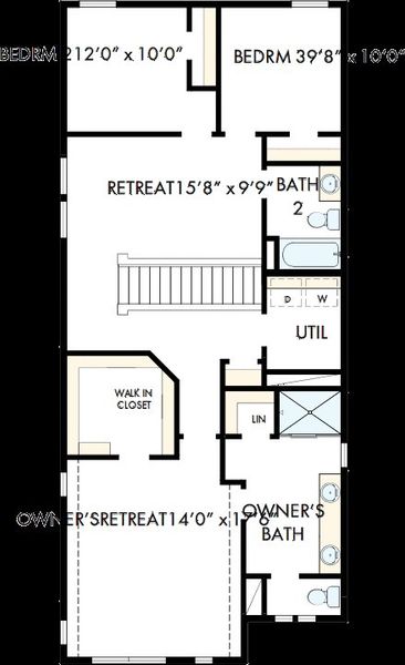 2D floor plan layout of this home in Painted Tree Woodland West – Cottages, McKinney, TX (Image 3). 2D floor plan layout of this home in Painted Tree Woodland West – Cottages, McKinney, TX (Image 3).