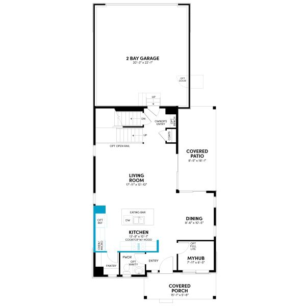 2D floor plan layout for the Spark Two by Brookfield Residential in Spark at Uplands, Westminster, CO (Image 5).