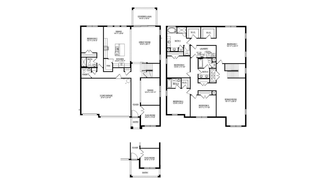 2D floor plan layout for the Torino by D.R. Horton in Oakfield Trails, Parrish, FL (Image 3). 2D floor plan layout for the Torino by D.R. Horton in Oakfield Trails, Parrish, FL (Image 3).