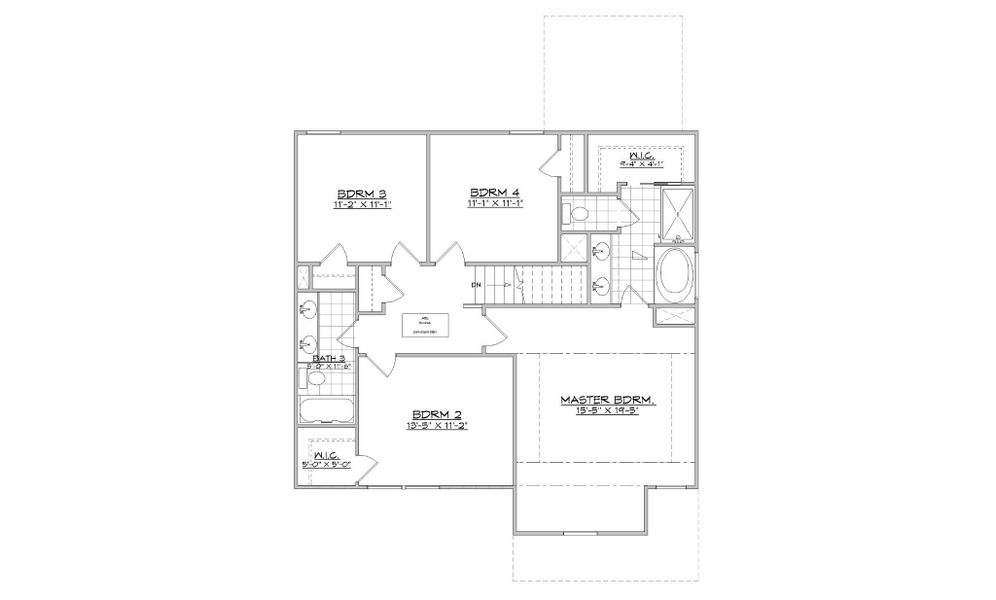 2D floor plan layout for the Jekyll by Designer Homes of Georgia in Austin Heights, North Augusta, SC (Image 3).