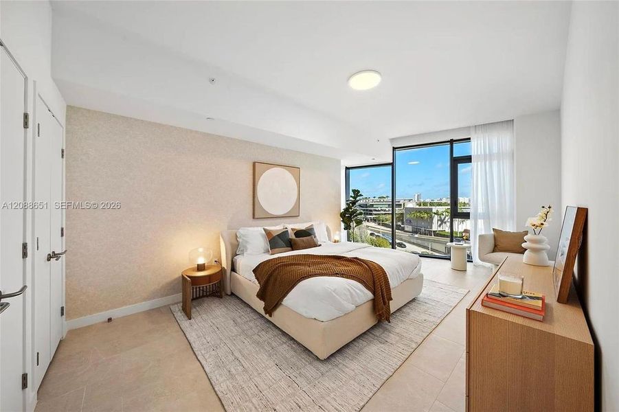 Furnished interior view inside a new home in , Miami Beach (Image 16). Furnished interior view inside a new home in , Miami Beach (Image 16).