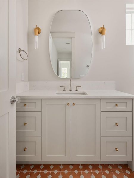 Bathroom with plenty of natural light and vanity Bathroom with plenty of natural light and vanity