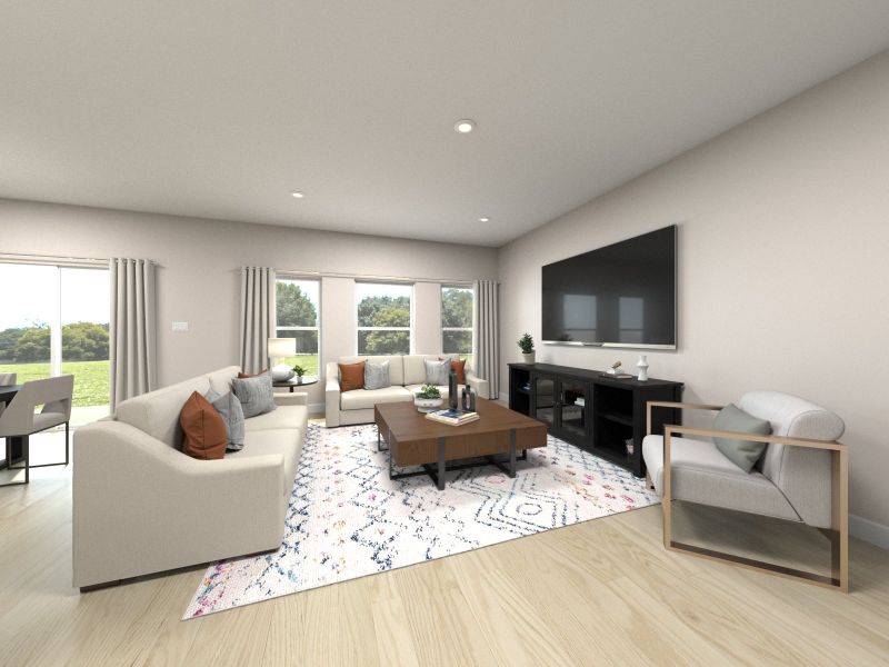 Enjoy family movie nights in the spacious great room.