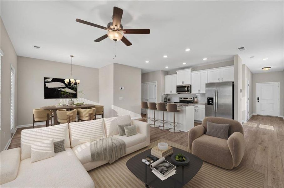 Furnished interior view inside a new home in , Atlanta (Image 5). Furnished interior view inside a new home in , Atlanta (Image 5).