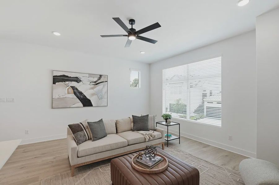 Furnished interior view inside a new home in Centero at Stone Oak, San Antonio (Image 5).