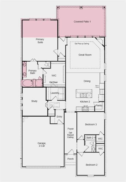 2D floor plan layout of this home in South Oak 50s, Lakewood Village, TX (Image 2). 2D floor plan layout of this home in South Oak 50s, Lakewood Village, TX (Image 2).