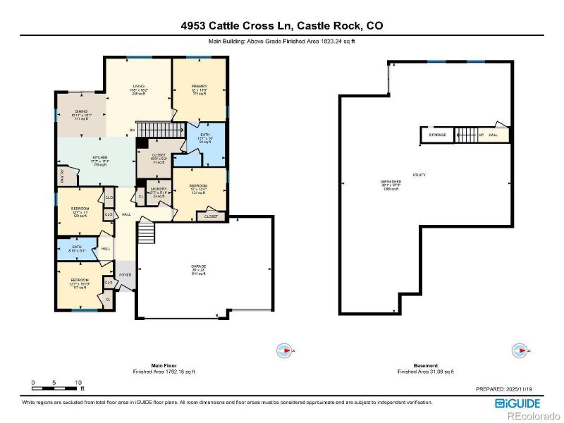 2D floor plan layout of this home in Crystal Valley Pine Ridge, Castle Rock, CO (Image 5).