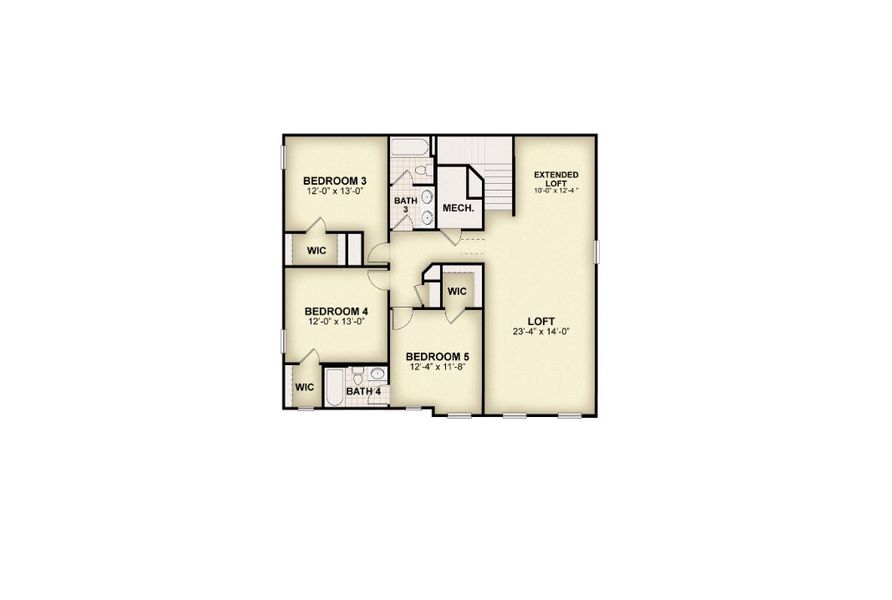 2D floor plan layout for the Frost by Rockwell Homes in Northlake At Ovation, Winter Garden, FL (Image 5). 2D floor plan layout for the Frost by Rockwell Homes in Northlake At Ovation, Winter Garden, FL (Image 5).