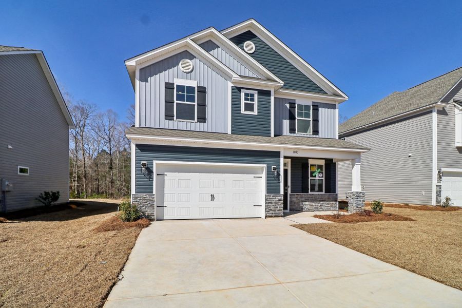 Representative exterior photo of a completed home built from the Harper II by Great Southern Homes in Old Charleston Acres, Pelion, SC (Image 27).