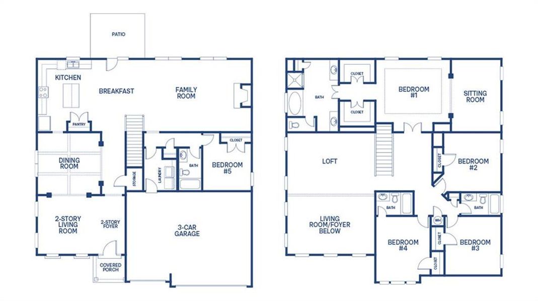 2D floor plan layout of this home in Heritage Pointe, Senoia, GA (Image 4).