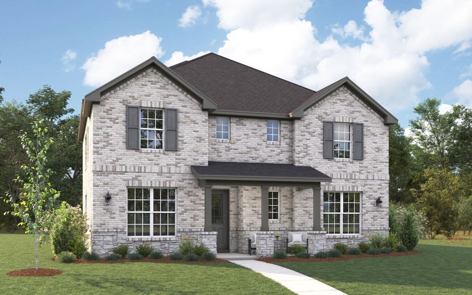 The Rayburn - Traditional with Stone Elevation The Rayburn - Traditional with Stone Elevation