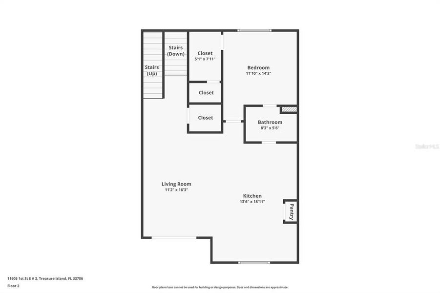 2D floor plan layout of this home in , Treasure Island, FL (Image 7). 2D floor plan layout of this home in , Treasure Island, FL (Image 7).