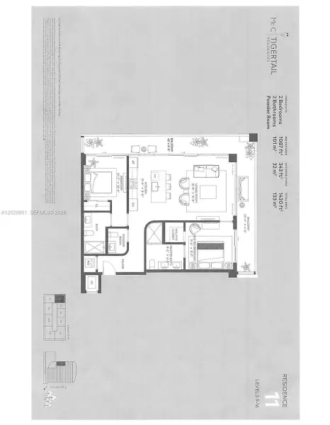 2D floor plan layout of this home in , Miami, FL (Image 4).