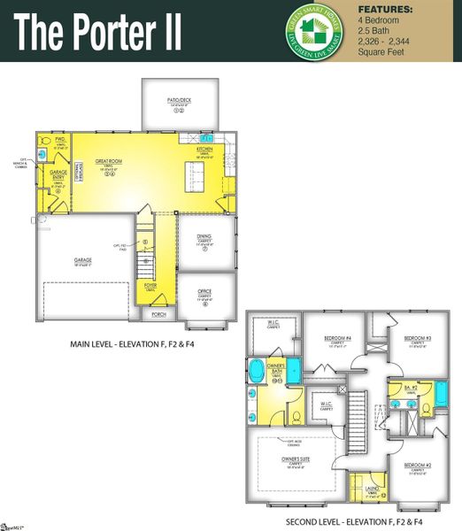 2D floor plan layout of this home in Sedona, Greenville, SC (Image 4).