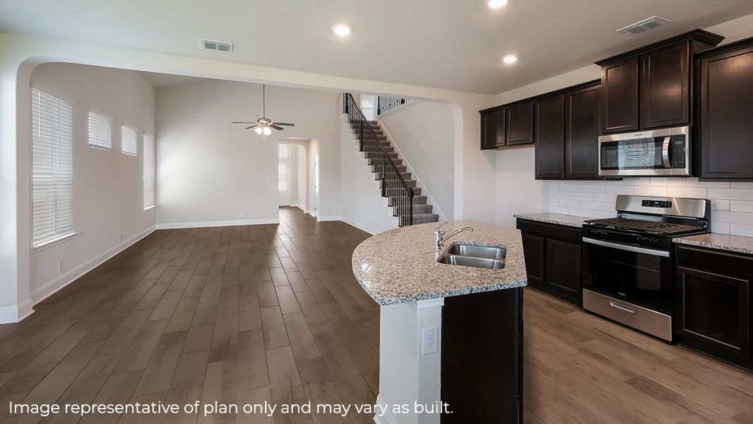 Representative furnished interior of a home built from the The Caspian by D.R. Horton in Steele Creek, Cibolo (Image 7).