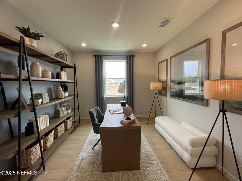 Furnished interior view inside a new home in The Cypress Series at Reserve East, Flagler Beach (Image 8). Furnished interior view inside a new home in The Cypress Series at Reserve East, Flagler Beach (Image 8).