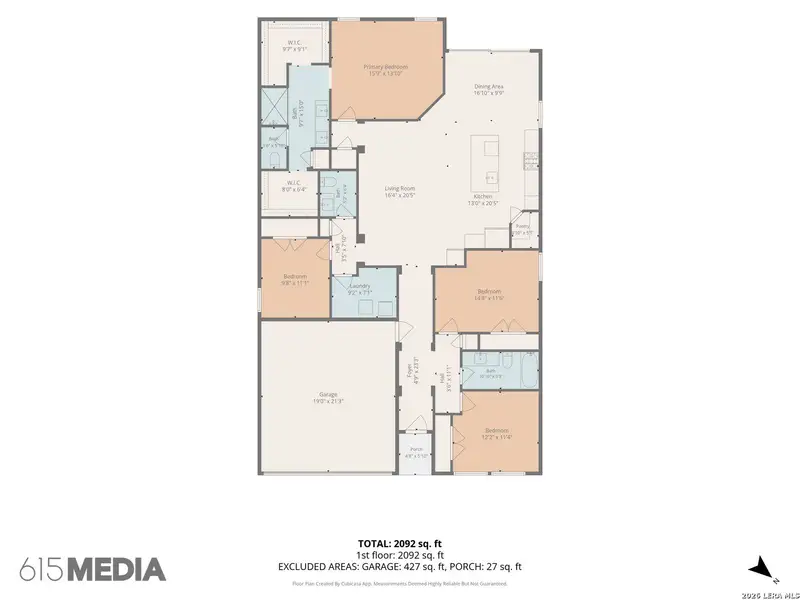 2D floor plan layout of this home in Hickory Ridge, Elmendorf, TX (Image 4).