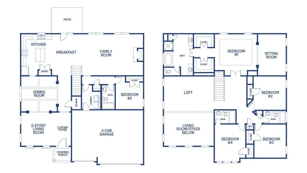 2D floor plan layout for the Jean Lee by D.R. Horton in Westland, Bogart, GA (Image 4).