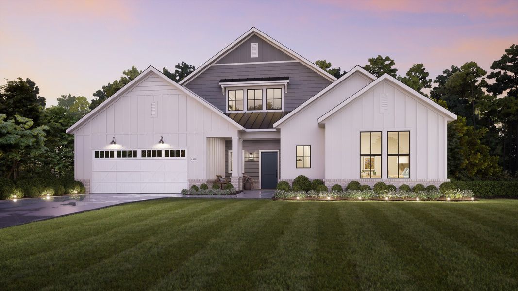 Representative exterior photo of a completed home built from the Provenance by Epcon Communities in The Courtyards of Franklin Goldmine, Cumming, GA (Image 25). Representative exterior photo of a completed home built from the Provenance by Epcon Communities in The Courtyards of Franklin Goldmine, Cumming, GA (Image 25).