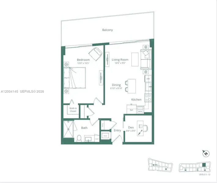 2D floor plan layout of this home in , Miami, FL (Image 4).