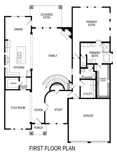 2D floor plan layout for the Maverick 2F (w/Media) by First Texas Homes in Spiritas Ranch, Little Elm, TX (Image 4).
