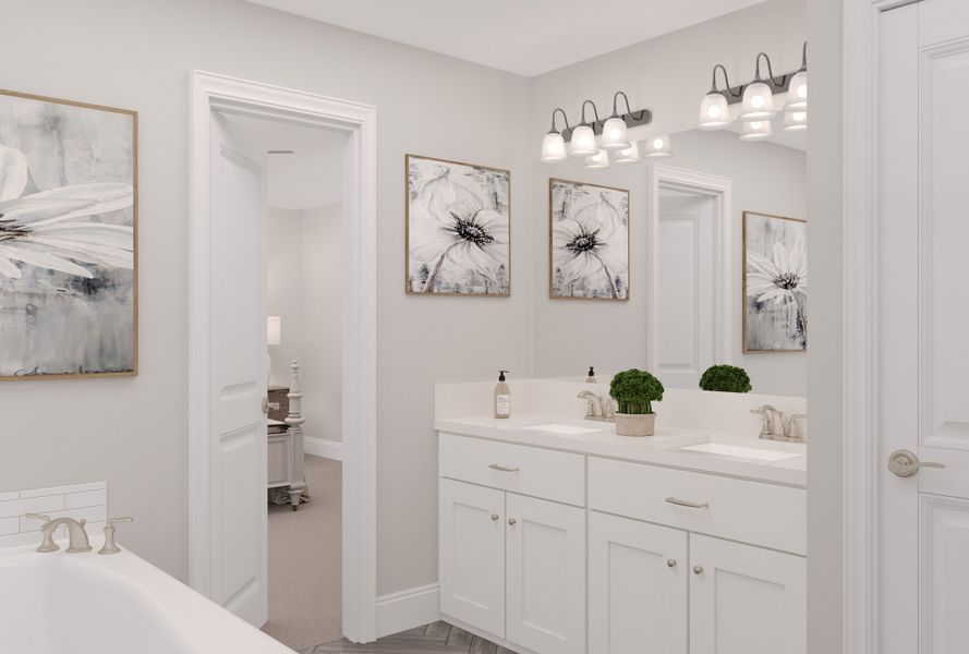 Representative furnished interior of a home built from the Bluebell by Beazer Homes in Saratoga: Fields 40', Aubrey (Image 6).