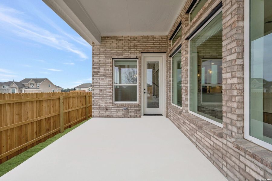Exterior details and patio area of a home in Davis Ranch 50', San Antonio (Image 21).