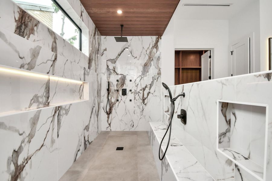 Rain fall showers, body jets, hand held wand, and led lighting for the true spa like feel. Rain fall showers, body jets, hand held wand, and led lighting for the true spa like feel.