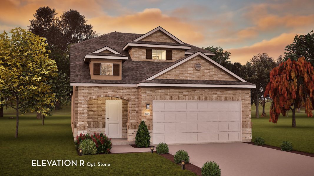 Representative exterior photo of a completed home built from the Mesquite by CastleRock Communities in Arboretum Estates, Terrell, TX (Image 23).