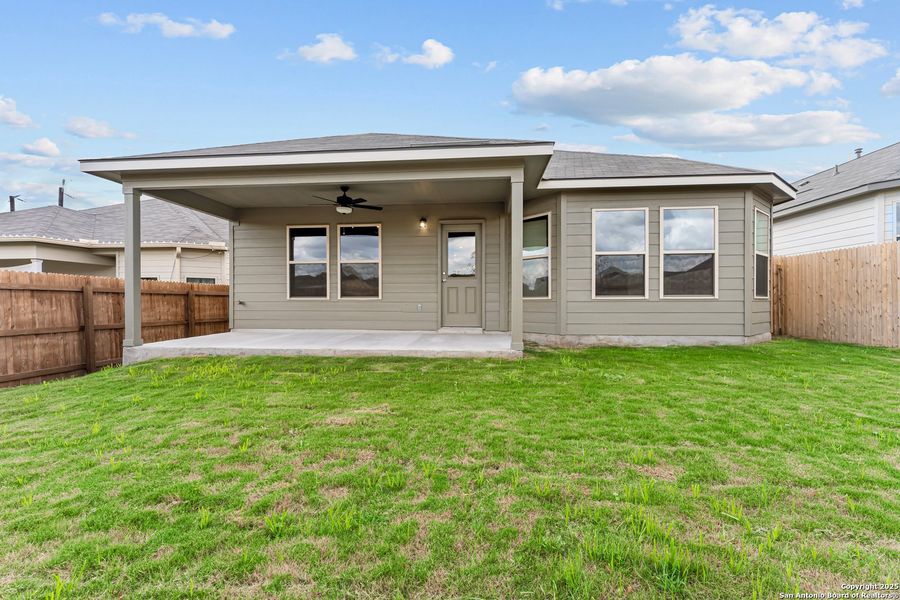 Front exterior of a new home in Greenspoint Heights, Seguin, TX, highlighting curb appeal (Image 22).