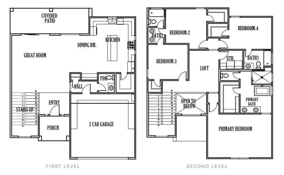 2D floor plan layout for the Shadow Creek by LEH. Homes in Verdancia, El Paso, TX (Image 3).