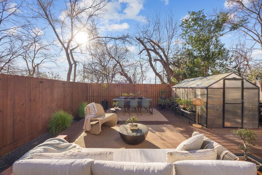 Exterior details and patio area of a home in , Houston (Image 3). Exterior details and patio area of a home in , Houston (Image 3).