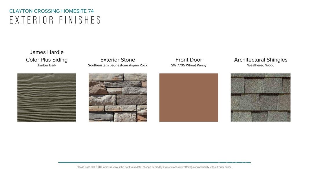 Sample of building materials used in homes in Clayton Crossing, Arden (Image 4).