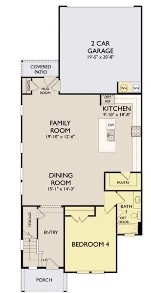 2D floor plan layout of this home in Lariat, Liberty Hill, TX (Image 5).
