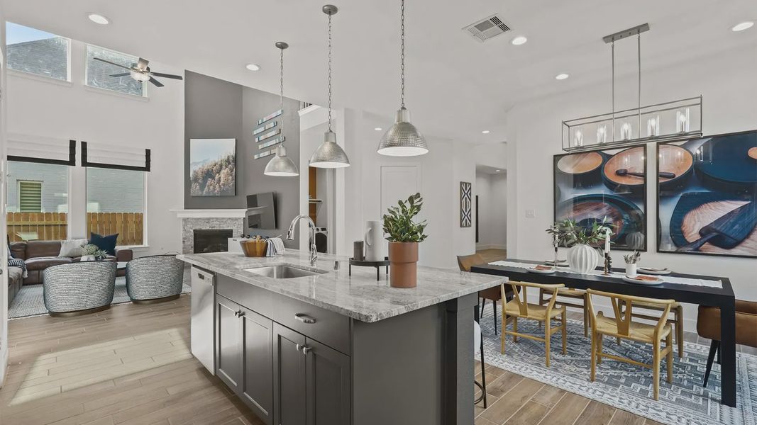 Representative furnished interior of a home built from the Medina by Chesmar Homes in Elyson 50's, Katy (Image 12).