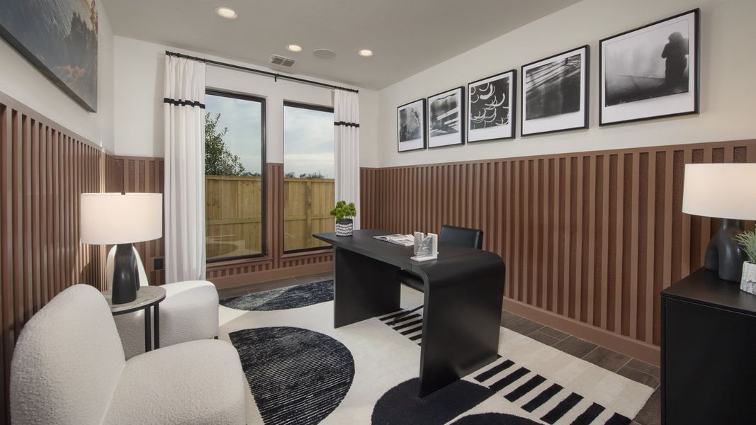 Representative furnished interior of a home built from the 3484M by Perry Homes in Lakes of Cane Island, Katy (Image 8).