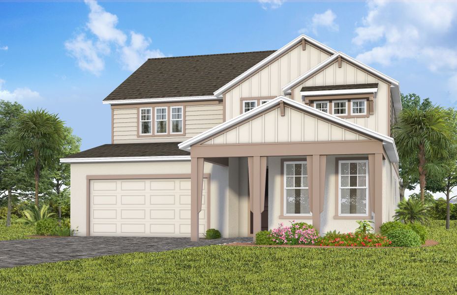 Representative exterior photo of a completed home built from the Scarlett by Pulte Homes in Lakehaven Estates, Clermont, FL (Image 16).