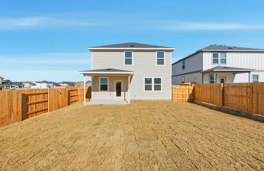 Exterior details and patio area of a home in Sunfield, Buda (Image 3).