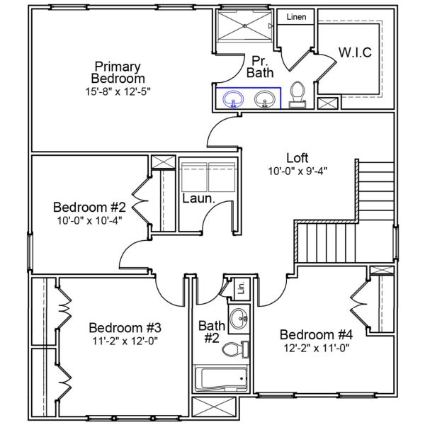 2D floor plan layout of this home in Hanes Lake, Winston-Salem, NC (Image 3).
