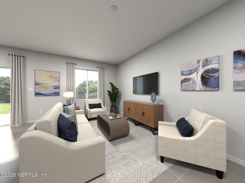 Furnished interior view inside a new home in Kings Preserve, Jacksonville (Image 6). Furnished interior view inside a new home in Kings Preserve, Jacksonville (Image 6).