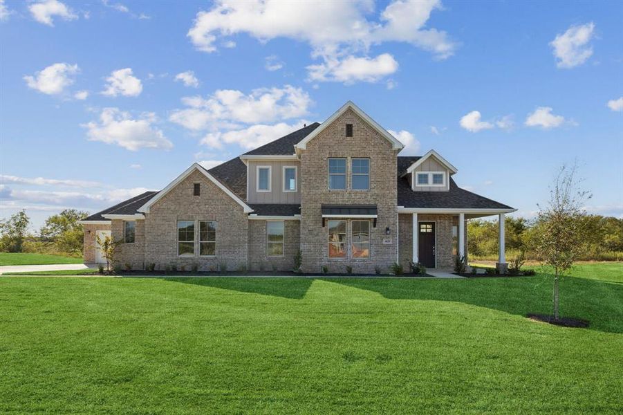 View of front of home with a front lawn