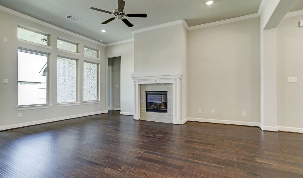 Charming fireplace in great room