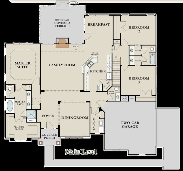 2D floor plan layout for the Candler by Dustin Shaw Homes in Durham Estates, Sharpsburg, GA (Image 4). 2D floor plan layout for the Candler by Dustin Shaw Homes in Durham Estates, Sharpsburg, GA (Image 4).