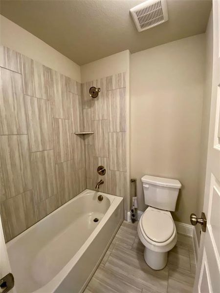 Jack & Jill bathroom with separate area with tub/shower makes it easier to share